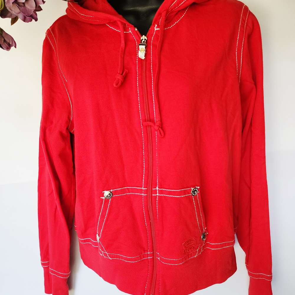 Oleg‎ Cassini Sport Scarlet Zip-Up Hoodie